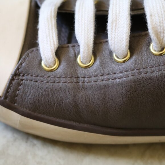 H&M Vegan Leather Low Top Lace-Up Sneaker - Brown, Size 8 - Picture 9 of 16